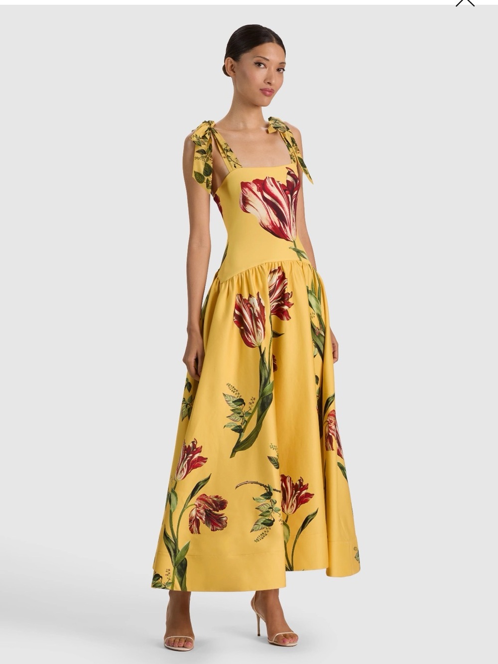 Alice + Olivia Oriana Floral Cotton-Blend Maxi Dress size 8